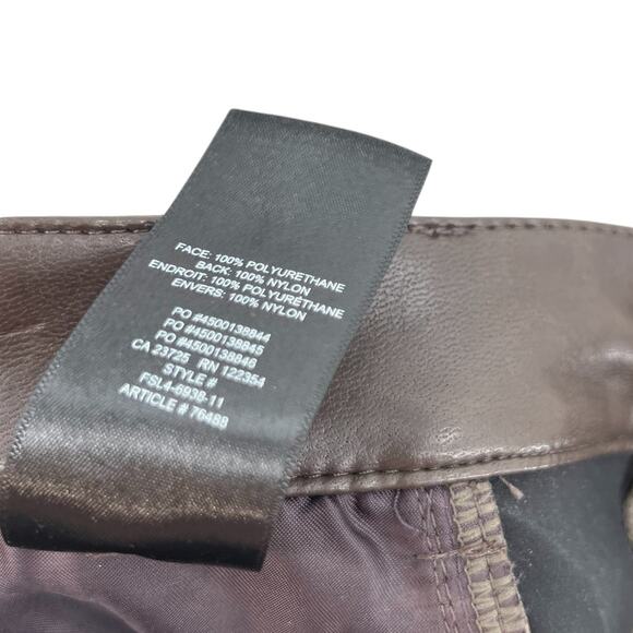 Aritzia Wilfred Rebel Pants Vegan Faux Leather Straight Leg Brown Size 0 - Picture 13 of 13